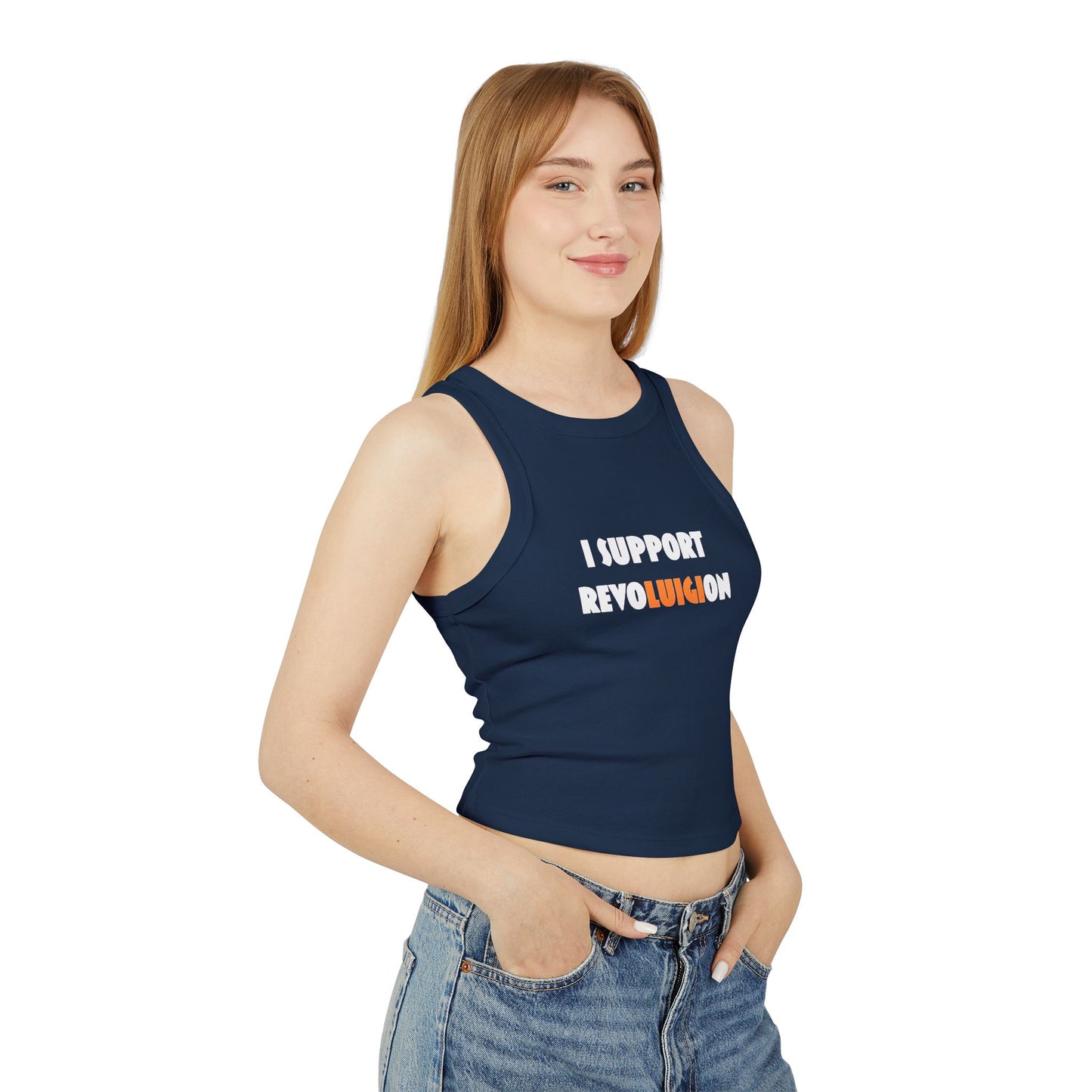 My Vigilante Boo Women's Micro Rib Racer Tank Top | I Support RevoLUIGIon