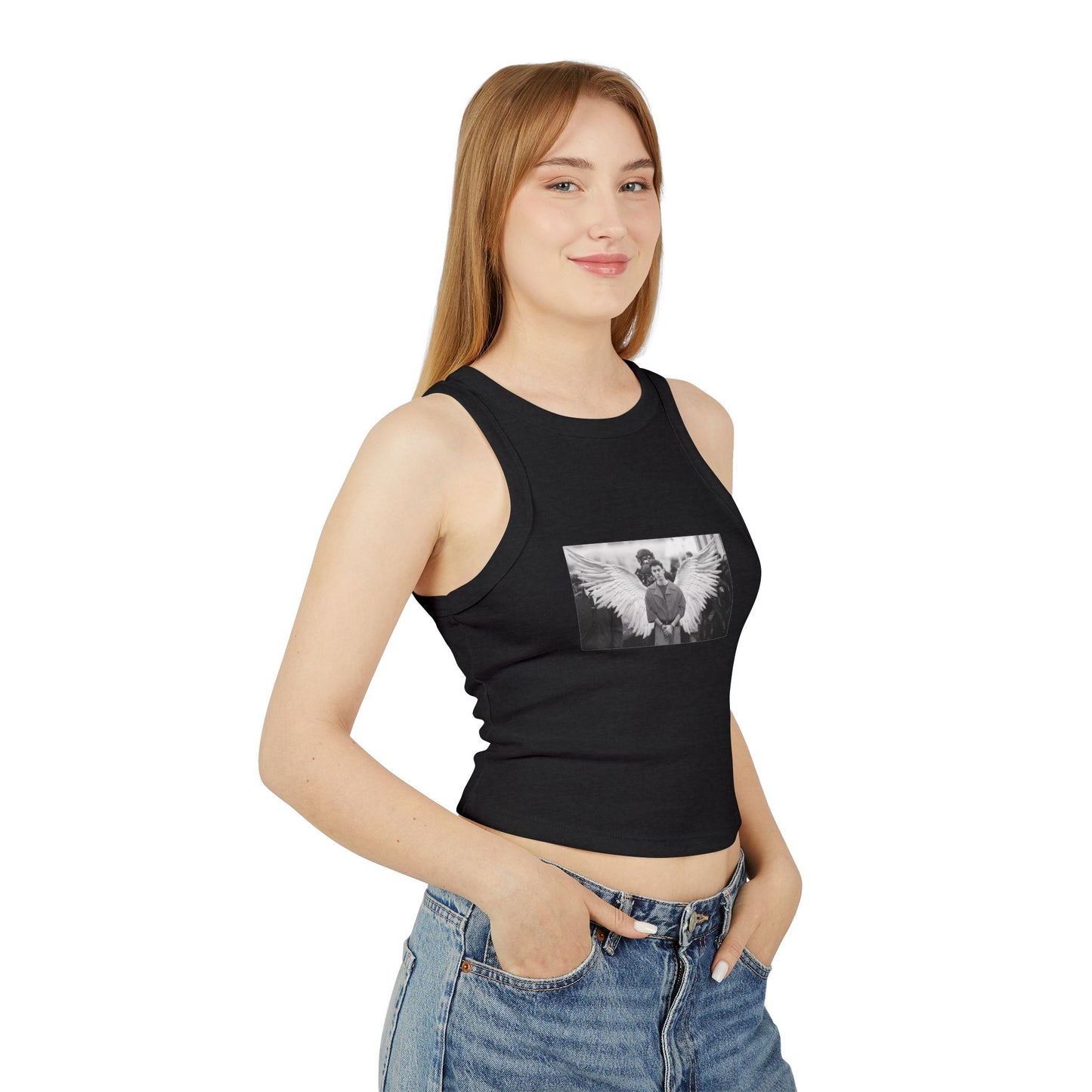 My Vigilante Boo Women's Micro Rib Racer Tank Top | Angel L